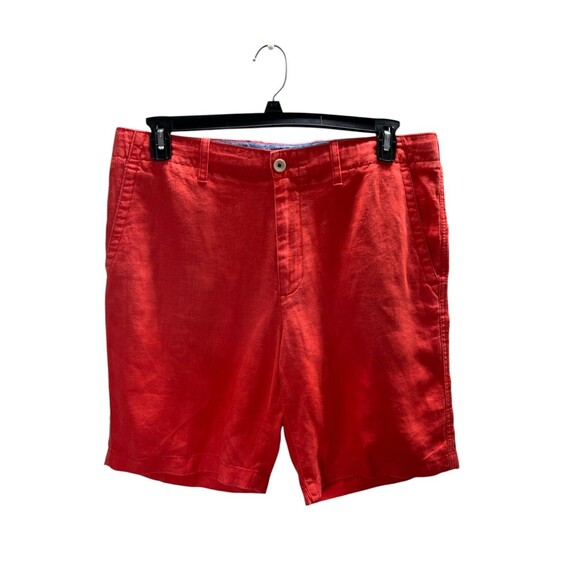 Banana Republic Shorts Men's Size 34 Red 100% Linen - Picture 1 of 6